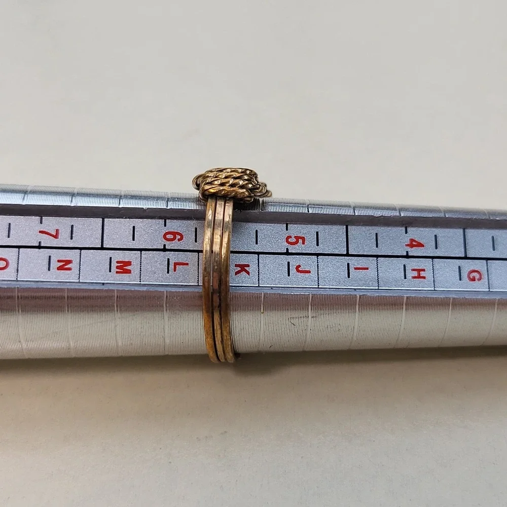 12K Gold Filled Wire Wrapped Knot Ring Size 5.5 Vintage Nautical Boho